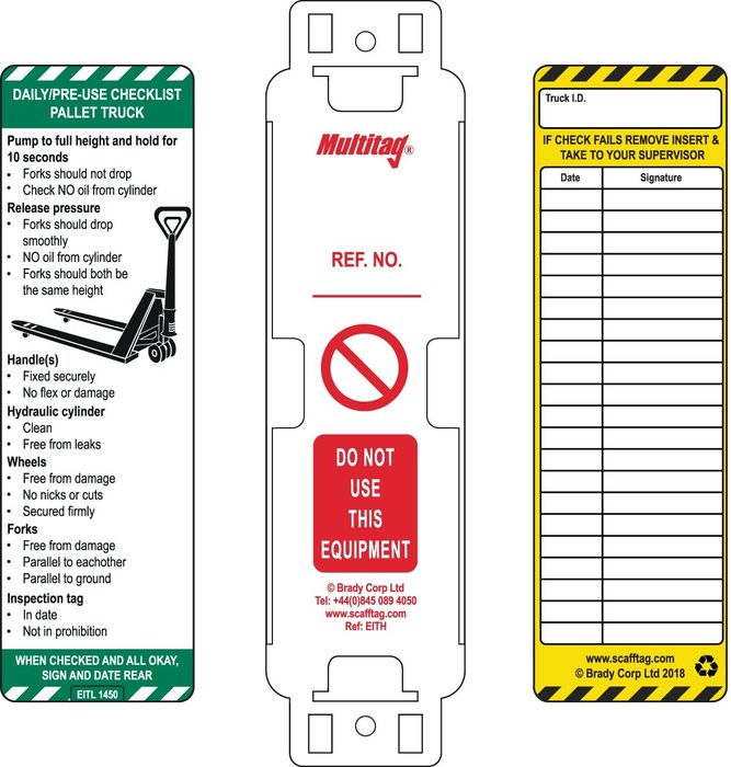 Il nuovo cartellino per transpallet manuale aumenta la sicurezza delle attrezzature